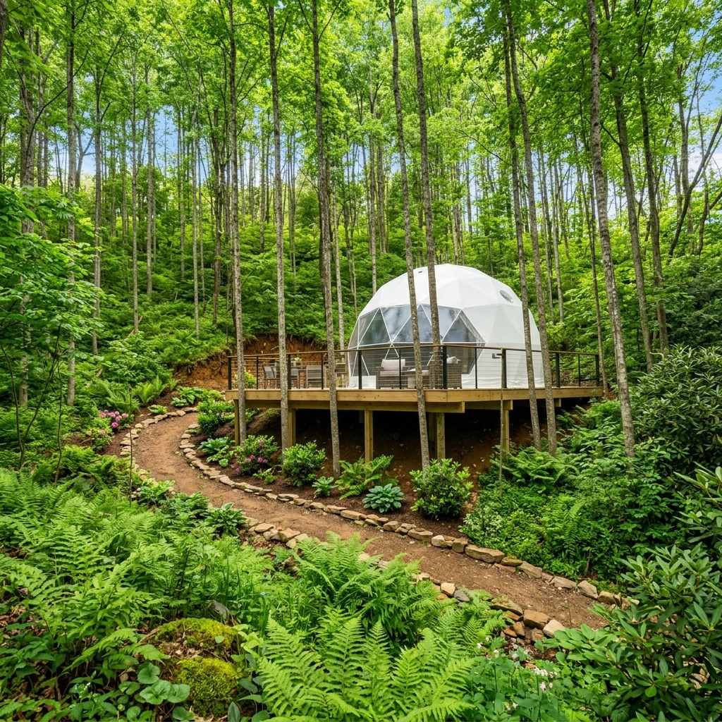 Visualization of a Ferncrest dome on an elevated deck
